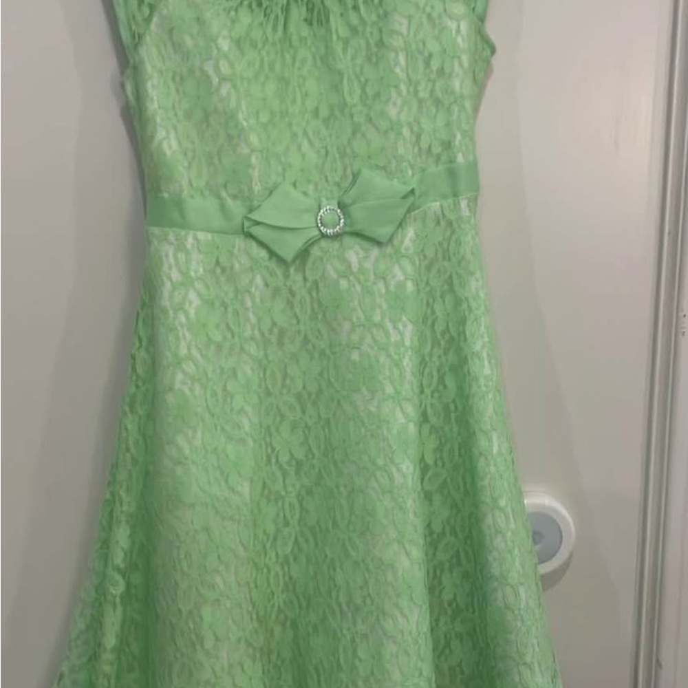 Elegant Green Lace Kids Dress